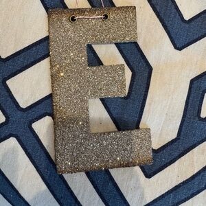 Vintage Large Letter E w/ German Glass Glitter Wendy Addison